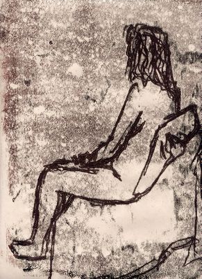 brown lifedrawing monoprint