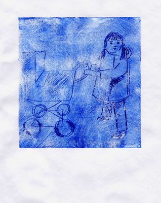 print of girl with pram