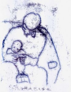 Father and Child monoprint