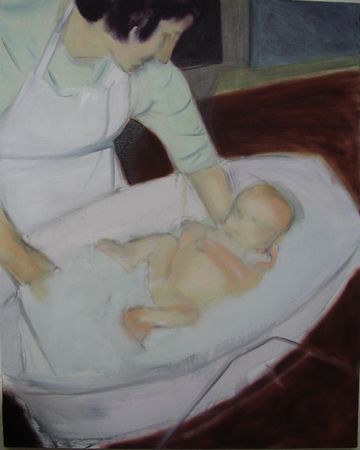 Bathtime baby painting